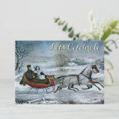 Vakantie Sled Ives Kerstmis Kaart (Staand voorkant)