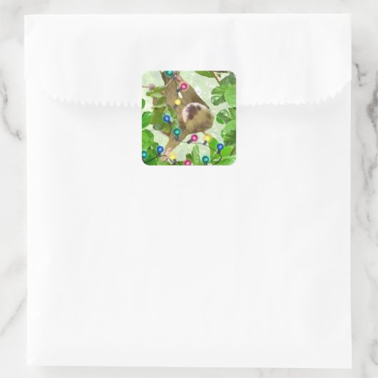 Vakantie Sloth Square Sticker (Tas)