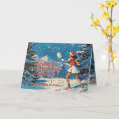 Vakantie Smash Christmas pickleball Kaart (Gele Bloem)