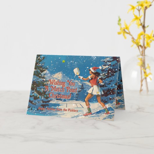 Vakantie Smash Christmas pickleball Kaart (Gele Bloem)