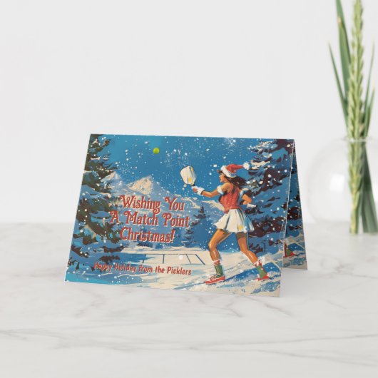 Vakantie Smash Christmas pickleball Kaart (Voorkant)