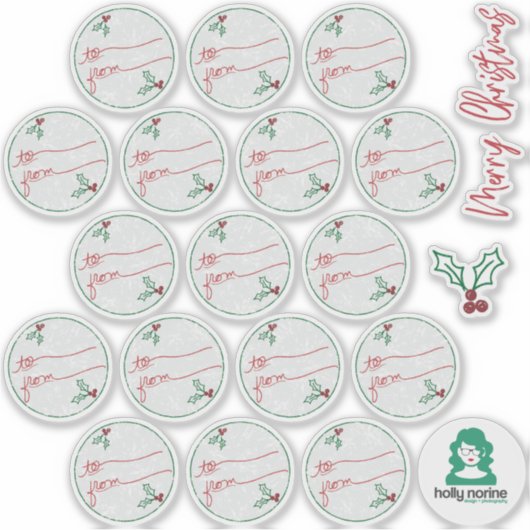 Vakantie Sneeuw Sticker Gift Labels (Voorkant)