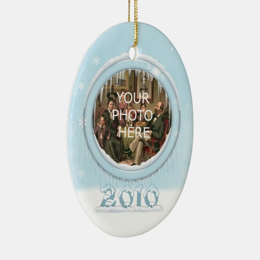 Vakantie Sneeuwman Afbeelding Ornament (Rechts)