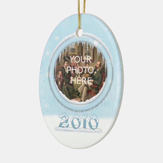 Vakantie Sneeuwman Afbeelding Ornament (Links)