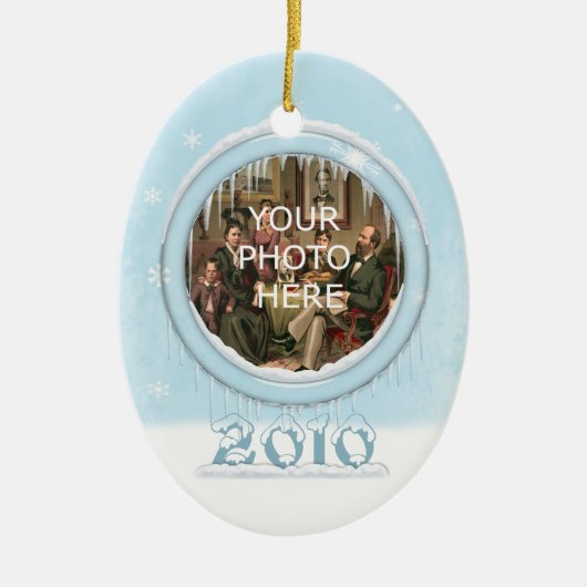 Vakantie Sneeuwman Afbeelding Ornament (Voorkant)