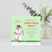 Vakantie Sneeuwman Kerstfeest Kaart (Staand voorkant)