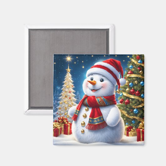 Vakantie sneeuwman magneet (Voorkant / Achterkant)