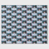 Vakantie sneeuwman met bowtie cadeaupapier (Vlak)