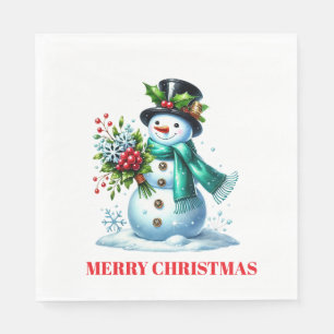 Vakantie Sneeuwman Papier servetten
