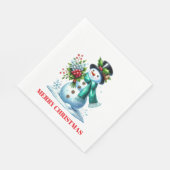 Vakantie Sneeuwman Papier servetten (Hoek)