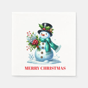 Vakantie Sneeuwman Papier servetten