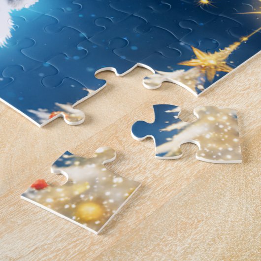 Vakantie sneeuwman spel puzzel legpuzzel (Zijkant)