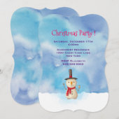 Vakantie Sneeuwman Waving Christmas Party uitnodig Kaart (Voorkant / Achterkant)