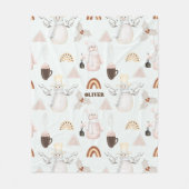 Vakantie Sneeuwmannen, Hot Cocoa en Rainbows Gezel Fleece Deken (Voorkant)