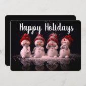 Vakantie sneeuwpoppen feestdagenkaart (Voorkant / Achterkant)