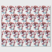 Vakantie sneeuwpoppen inpakpapier (Vlak)