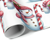 Vakantie sneeuwpoppen inpakpapier (Rol Hoek)
