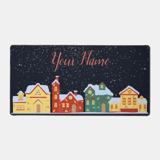 Vakantie Sneeuwval Whiteout Winter Village Bureaumat (Voorkant)