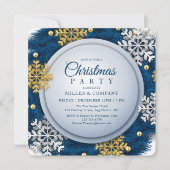 Vakantie Sneeuwvlok Chic Corporate Kerstfeest Kaart (Voorkant)