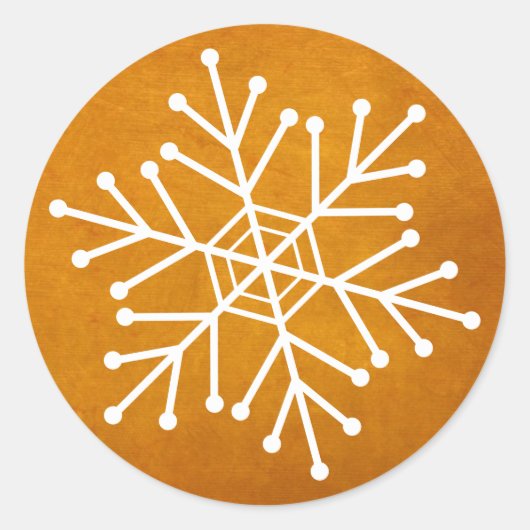 Vakantie sneeuwvlok envelop of Cadeau afdichtingen Ronde Sticker (Voorkant)