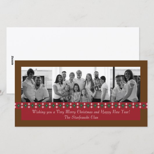 Vakantie sneeuwvlok Fotokaart Feestdagenkaart (Voorkant / Achterkant)