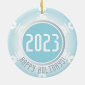 Vakantie sneeuwvlok Kerst Gezicht Ornament (Achterkant)