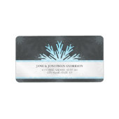 Vakantie Sneeuwvlokken Blauw Grijs label (Voorkant)