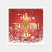 Vakantie sneeuwvlokken Cocktail servetten (Voorkant)