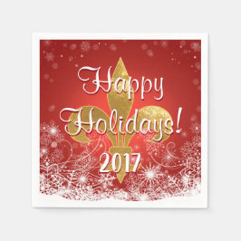 Vakantie sneeuwvlokken Cocktail servetten