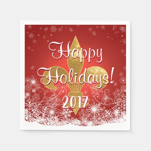 Vakantie sneeuwvlokken Cocktail servetten (Voorkant)