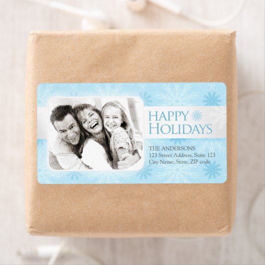 Vakantie Sneeuwvlokken fotolabel Etiket (Insitu)