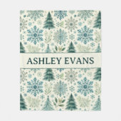 Vakantie Sneeuwvlokken, Kerstboom Patroon Deken (Voorkant)