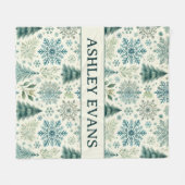 Vakantie Sneeuwvlokken, Kerstboom Patroon Deken (Voorkant (Horizontaal))