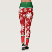 Vakantie sneeuwvlokken met rode en groene accenten leggings (Achterkant)
