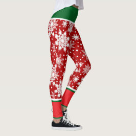 Vakantie sneeuwvlokken met rode en groene accenten leggings