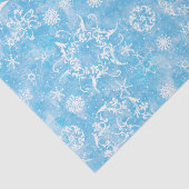  vakantie-sneeuwvlokken op blauwe ontkoppeling tissuepapier (Detail)