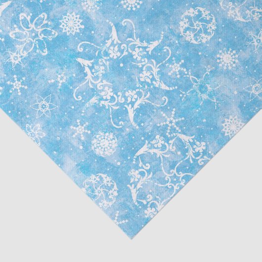  vakantie-sneeuwvlokken op blauwe ontkoppeling tissuepapier (Detail)