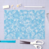  vakantie-sneeuwvlokken op blauwe ontkoppeling tissuepapier (Craft)