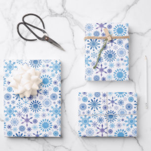 Vakantie Sneeuwvlokken Wrapping Papier Bladen Inpakpapier Vel