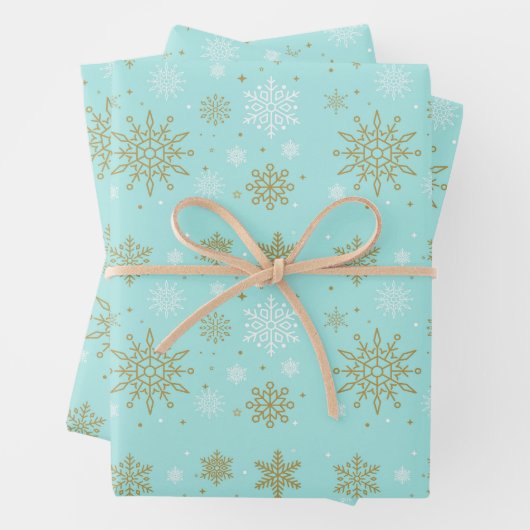 Vakantie Sneeuwvlokken Wrapping Papier Bladen Inpakpapier Vel (In situ)
