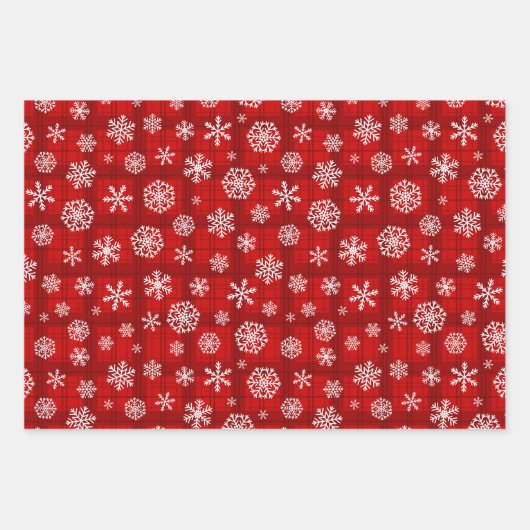 Vakantie Sneeuwvlokken Wrapping Papier Bladen Inpakpapier Vel (Voorkant)