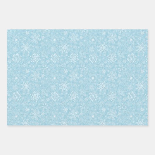 Vakantie Sneeuwvlokken Wrapping Papier Bladen Inpakpapier Vel (Voorkant)