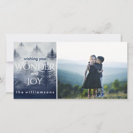 Vakantie Sneeuwwoud Winter Wonderland Foto Feestdagenkaart (Voorkant)