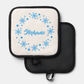 Vakantie Snowflake Krans voor Gezellig Bakken Pannenlap (Voorkant / Achterkant)