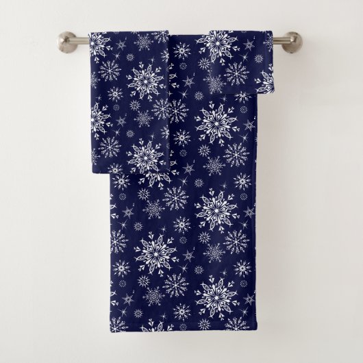Vakantie Snowflakes Badhanddoek Set Bad Handdoek (Insitu)