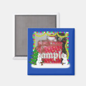 Vakantie Snowman Familie Foto Lijst Magneet (Voorkant / Achterkant)