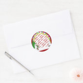 Vakantie Snowman Familie Foto Lijst Ronde Sticker (Envelop)