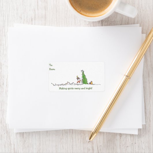 Vakantie Snowman Gift Label Stickers (Insitu)