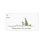 Vakantie Snowman Gift Label Stickers (Voorkant)