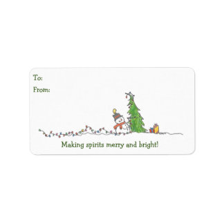 Vakantie Snowman Gift Label Stickers